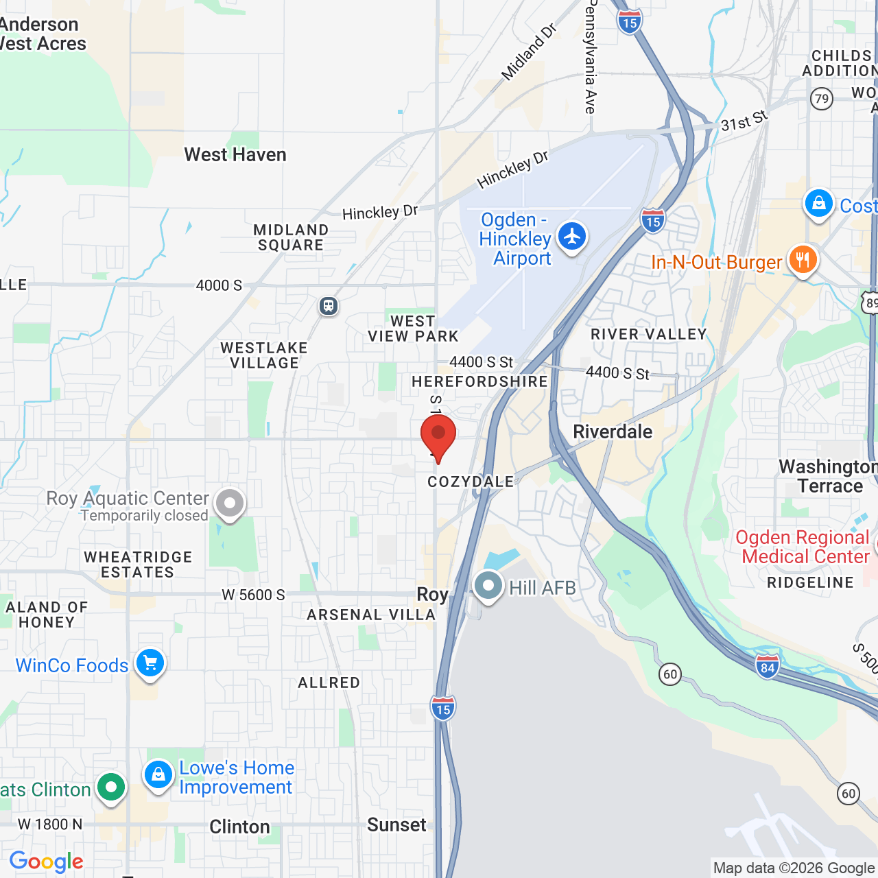 Google map image of our location in 4902 S 1900 W Ste 4 Roy, UT