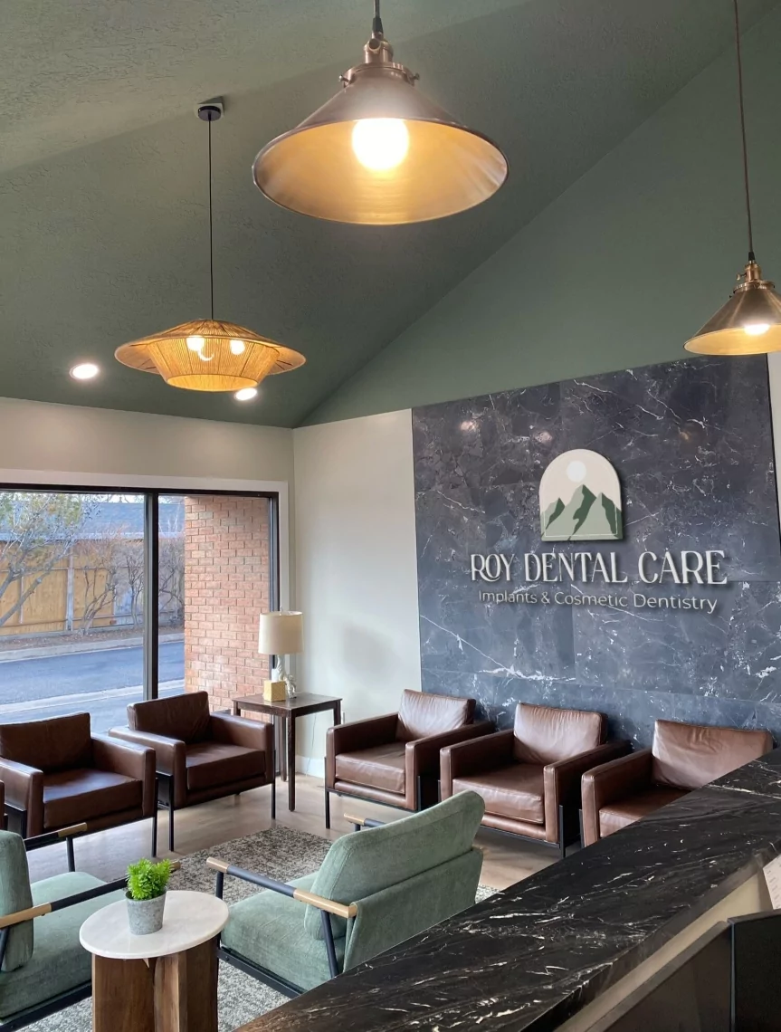 Lobby and patient waiting area as you walk in the office of Roy Dental Care in Roy UT
